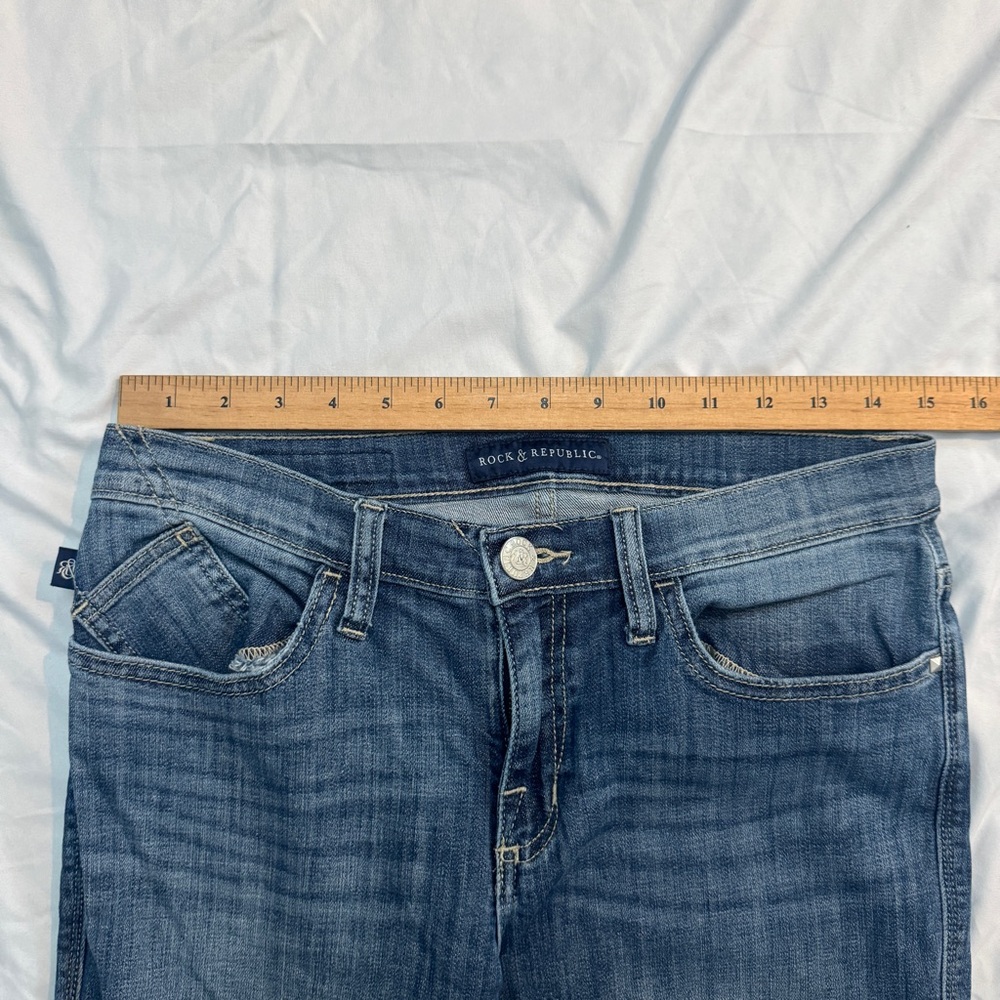 Rock & Republic Women's Blue Lowrise Bootcut Jeans, Kendall - Picture 5 of 7